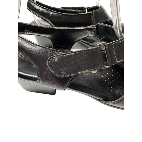SAS Suntimer Tripad Comfort EZ black leather Heel Strap Sandals Size 7.5M - Picture 2 of 12